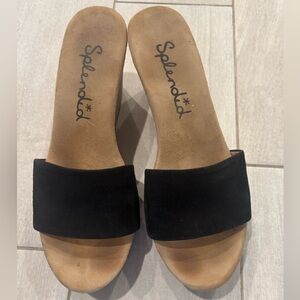 Splendid Cork Wedge Black Suede Upper Lightweight Cork